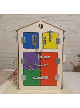 Intra απο ξύλο plywood 3mm-4mm πάχος - Ξύλινο Μοντεσόρι Εκπαιδευτικό Υλικό Κλειδαριά Κουτί μανδάλου Baby Kids Toys Δώρο Δίασταση 30x30 cm Intraeaxys-lopqj457