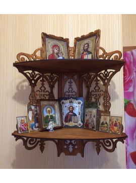 Intra απο ξύλο plywood 3mm-4mm πάχος - Ράφι για εικονοστάσι σπίτι Δίασταση 40x50 cm Intraeaxys-d1lvr5zo