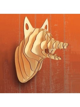 Intra απο ξύλο plywood 3mm-4mm πάχος - Διακόσμηση τοίχου Fox Head Δίασταση 30x30 cm Intraeaxys-r7vm96l7
