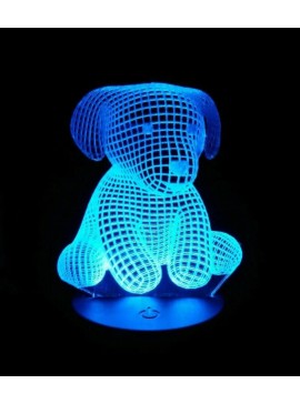 Intra απο ξύλο plywood 3mm-4mm πάχος - Λάμπα 3D Illusion Puppy Dog Δίασταση 30x30 cm Intraeaxys-joedq5n1