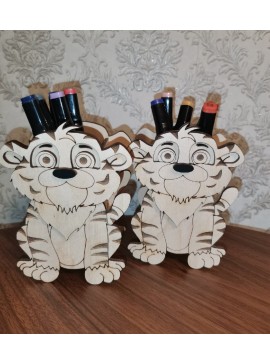 Intra απο ξύλο plywood 3mm-4mm πάχος - Μολυβοθήκη Tiger Δίασταση 30x30 cm Intraeaxys-zo9y6w47