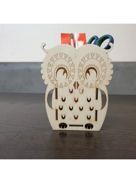 Intra απο ξύλο plywood 3mm-4mm πάχος - Μολυβοθήκη κουκουβάγιας Δίασταση 30x30 cm Intraeaxys-m1d6rgx7