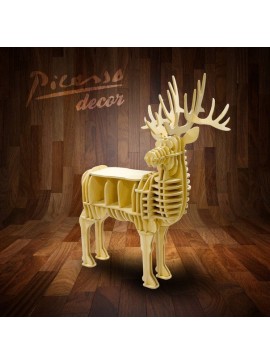 Intra απο ξύλο plywood 3mm-4mm πάχος - Ράφι βιβλίων ραφιών Deer Δίασταση 30x30 cm Intraeaxys-078y3r5o