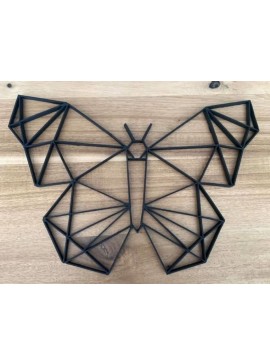 Intra απο ξύλο plywood 3mm-4mm πάχος - Πεταλούδα γεωμετρική τέχνη τοίχου Δίασταση 30x30 cm Intraeaxys-078p8ejo