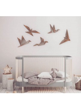 Intra απο ξύλο plywood 3mm-4mm πάχος - Διακόσμηση τοίχου με ξύλινα πουλιά Μοντέρνα τέχνη τοίχων Δίασταση 30x30 cm Intraeaxys-m1d659d7