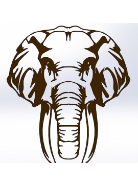 Intra απο ξύλο plywood 3mm-4mm πάχος - Engrave Decor Elephant Δίασταση 30x30 cm Intraeaxys-pok346k7
