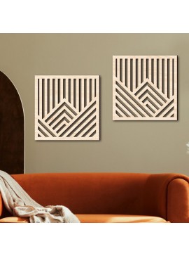 Intra απο ξύλο plywood 3mm-4mm πάχος - Γεωμετρική Ξύλινη Διακόσμηση Τοίχων Δίασταση 30x30 cm Intraeaxys-eo0n5x91