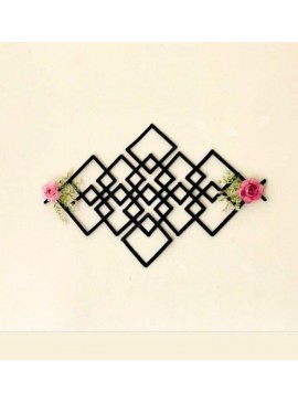 Intra απο ξύλο plywood 3mm-4mm πάχος - Διακόσμηση τοίχου Art Grid Flowers Δίασταση 30x30 cm Intraeaxys-joekr05o