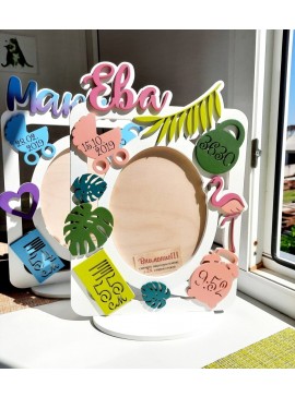 Intra απο ξύλο plywood 3mm-4mm πάχος - Κορνίζα Baby Shower New Born Baby frame Δίασταση 30x30 cm Intraeaxys-zo9ylye7