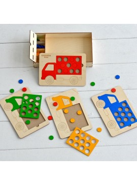 Intra απο ξύλο plywood 3mm-4mm πάχος - Ξύλινα Σχήμα Παζλ για νήπια Παζλ με μανταλάκια φορτηγών Δίασταση 30x30 cm Intraeaxys-eoxl5qxo