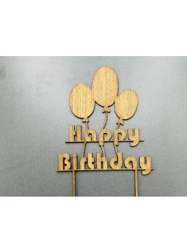 Intra απο ξύλο plywood 3mm-4mm πάχος - Μπαλόνι Cake Topper Διακόσμηση τούρτας γενεθλίων Δίασταση 30x30 cm Intraeaxys-p7ymxn57