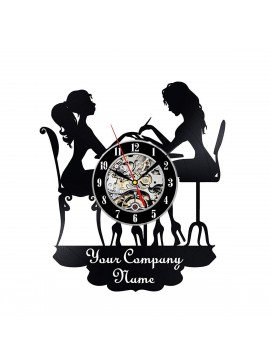 Intra απο ξύλο plywood 3mm-4mm πάχος - Εξατομικευμένο Πρότυπο ρολόι τοίχου βινυλίου Nail Art Nail Salon Δίασταση 30x30 cm Intraeaxys-91jdxyg1