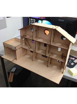 Intra απο ξύλο plywood 3mm-4mm πάχος - Μεγάλο κουκλόσπιτο Playmobil House Δίασταση 40x50 cm Intraeaxys-pok3zx87