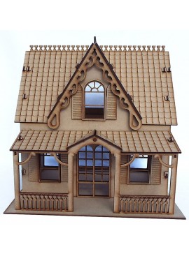 Intra απο ξύλο plywood 3mm-4mm πάχος - Ξύλινο αμερικανικό κουκλόσπιτο κοριτσιών Δίασταση 30x30 cm Intraeaxys-pok35887