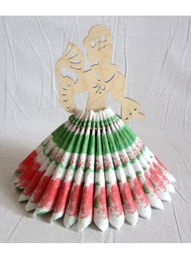 Intra απο ξύλο plywood 3mm-4mm πάχος - Κυρία με θήκη χαρτοπετσέτας βεντάλια Δίασταση 30x30 cm Intraeaxys-r7vmr2k7