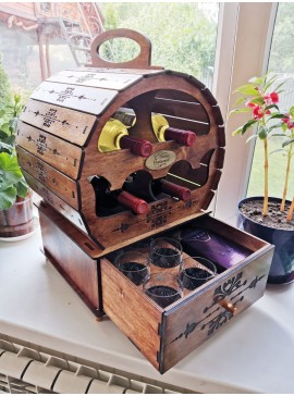 Intra απο ξύλο plywood 3mm-4mm πάχος - Ντουλάπι κρασιού Minibar Ξύλινο Βαρέλι 6mm Δίασταση 30x30 cm Intraeaxys-eo0q0291