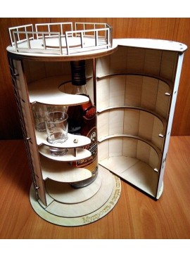 Intra απο ξύλο plywood 3mm-4mm πάχος - Barrel Mini Bar Δίασταση 30x30 cm Intraeaxys-voq2vw6o