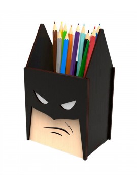 Intra απο ξύλο plywood 3mm-4mm πάχος - Κάτοχος στυλό Batman Super Hero Δίασταση 30x30 cm Intraeaxys-zo9y6xr7