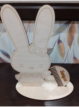 Intra απο ξύλο plywood 3mm-4mm πάχος - Βάση για δέσιμο μαλλιών Bunny με ξύλινη χτένα μαλλιών Δίασταση 30x30 cm Intraeaxys-m1d64ge7