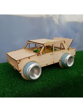 Intra απο ξύλο plywood 3mm-4mm πάχος - Διακόσμηση για πάρτι με θήκη αναψυκτικού σε σχήμα αυτοκινήτου Δίασταση 30x30 cm Intraeaxys-pok35jj7