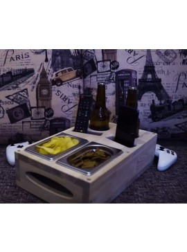 Intra απο ξύλο plywood 3mm-4mm πάχος - Θήκη για ποτό καναπέ Δίσκος αναψυκτικού δωματίου για τηλεόραση Δίασταση 30x30 cm Intraeaxys-voq2wv5o