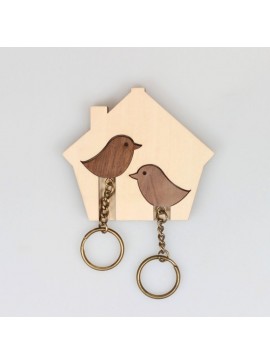 Intra απο ξύλο plywood 3mm-4mm πάχος - Ξύλινη κλειδοθήκη πουλιού Δίασταση 30x30 cm Intraeaxys-eo4ny087