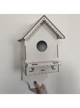 Intra απο ξύλο plywood 3mm-4mm πάχος - Διακοσμητικό Birdhouse Δίασταση 40x50 cm Intraeaxys-6o3yw437