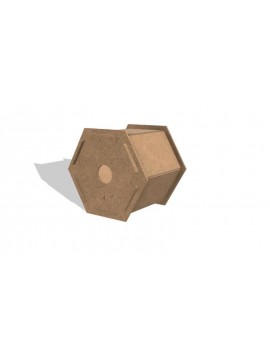 Intra απο ξύλο plywood 3mm-4mm πάχος - Hexagon Bird House Δίασταση 40x50 cm Intraeaxys-ro6dy4m7