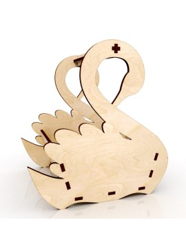 Intra απο ξύλο plywood 3mm-4mm πάχος - Καλάθι Ξύλινο Swan Flower Box Δίασταση 30x30 cm Intraeaxys-pok3q8k7