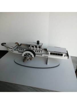 Intra απο ξύλο plywood 3mm-4mm πάχος - Paddle Steamer Ship Wood Model Δίασταση 30x30 cm Intraeaxys-m1d6jgd7