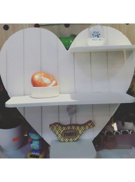 Intra απο ξύλο plywood 3mm-4mm πάχος - Ξύλινο ράφι τοίχου Heart Δίασταση 30x30 cm Intraeaxys-zo9y2pe7