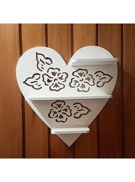 Intra απο ξύλο plywood 3mm-4mm πάχος - Διακοσμητικό ράφι τοίχου σε σχήμα καρδιάς Δίασταση 30x30 cm Intraeaxys-qommvkro