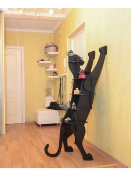 Intra απο ξύλο plywood 3mm-4mm πάχος - Βιβλιοθήκη Cat Δίασταση 30x30 cm Intraeaxys-lopqer37