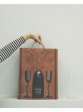 Intra απο ξύλο plywood 3mm-4mm πάχος - Θήκη δώρου για μπουκάλια Δίασταση 30x30 cm Intraeaxys-078yp4mo