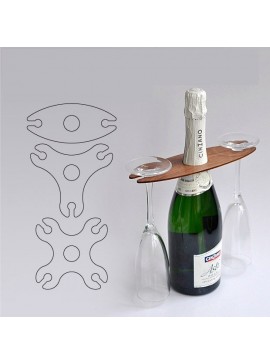 Intra απο ξύλο plywood 3mm-4mm πάχος - Γυάλινη θήκη για μπουκάλια κρασιού Δίασταση 30x30 cm Intraeaxys-078yn6jo