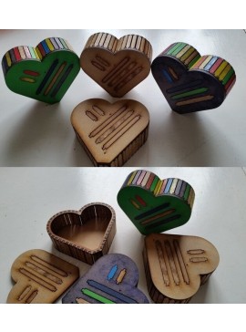 Intra απο ξύλο plywood 3mm-4mm πάχος - Heart Box Flat Δίασταση 30x30 cm Intraeaxys-6o3y0r37