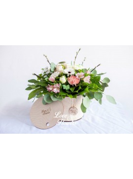 Intra απο ξύλο plywood 3mm-4mm πάχος - Ξύλινο Στρογγυλό Flower Box Με Καπάκι 4mm Δίασταση 30x30 cm Intraeaxys-qommwl4o