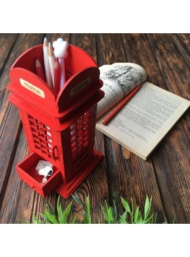 Intra απο ξύλο plywood 3mm-4mm πάχος - Μολυβοθήκη βρετανικού τηλεφωνικού θαλάμου Δίασταση 30x30 cm Intraeaxys-m1d623e7