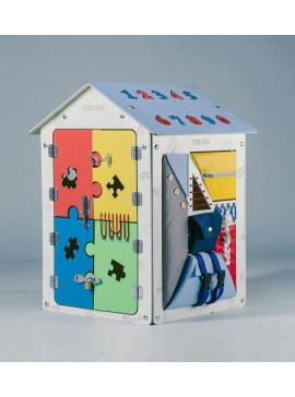 Intra απο ξύλο plywood 3mm-4mm πάχος - Montessori Busy Board Busy House Δίασταση 40x50 cm Intraeaxys-075y2v0o