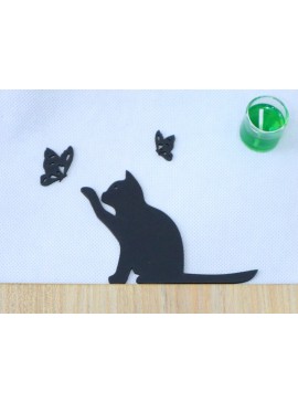 Intra απο ξύλο plywood 3mm-4mm πάχος - Διακόσμηση τοίχου Cat Butterfly Δίασταση 30x30 cm Intraeaxys-yon030y7