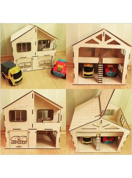 Intra απο ξύλο plywood 3mm-4mm πάχος - Σπίτι και γκαράζ για δύο αυτοκίνητα Δίασταση 40x50 cm Intraeaxys-51rr0pv1