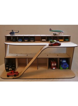 Intra απο ξύλο plywood 3mm-4mm πάχος - Ξύλινο παιχνίδι Garage Cars Parking Δίασταση 30x30 cm Intraeaxys-67wlnx81