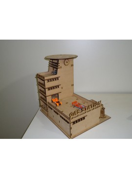 Intra απο ξύλο plywood 3mm-4mm πάχος - Βενζινάδικο Parking Garage 3mm Δίασταση 30x30 cm Intraeaxys-pok3w3d7