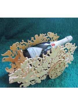 Intra απο ξύλο plywood 3mm-4mm πάχος - Διακοσμητική θήκη για μπουκάλια κρασιού άμαξα Δίασταση 30x30 cm Intraeaxys-lopqgdz7