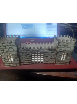 Intra απο ξύλο plywood 3mm-4mm πάχος - Μολυβοθήκη Castle Fortress Organizer γραφείου Δίασταση 30x30 cm Intraeaxys-m1d68ye7