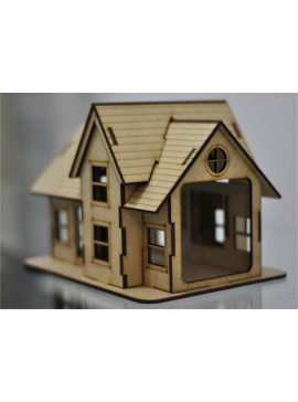 Intra απο ξύλο plywood 3mm-4mm πάχος - Πρότυπο ξύλινο σπίτι παιχνιδιών Δίασταση 40x50 cm Intraeaxys-91jdl041