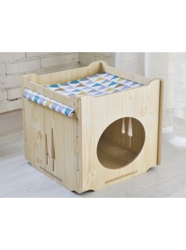 Intra απο ξύλο plywood 3mm-4mm πάχος - Ξύλινο σπίτι για γάτες στοιβαζόμενη αιώρα για γάτες House Kitty Cube δωμάτιο Δίασταση 40x50 cm Intraeaxys-6o3yw3q7