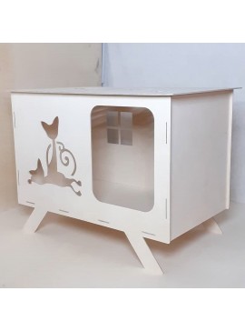 Intra απο ξύλο plywood 3mm-4mm πάχος - Σπίτι γάτας Δίασταση 40x50 cm Intraeaxys-qomm9y4o