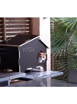 Intra απο ξύλο plywood 3mm-4mm πάχος - Σπίτι γατούλας Δίασταση 40x50 cm Intraeaxys-yon0l5p7