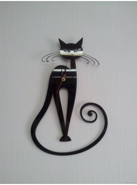 Intra απο ξύλο plywood 3mm-4mm πάχος - Ρολόι τοίχου Cat Decor Δίασταση 30x30 cm Intraeaxys-eoxlrgvo